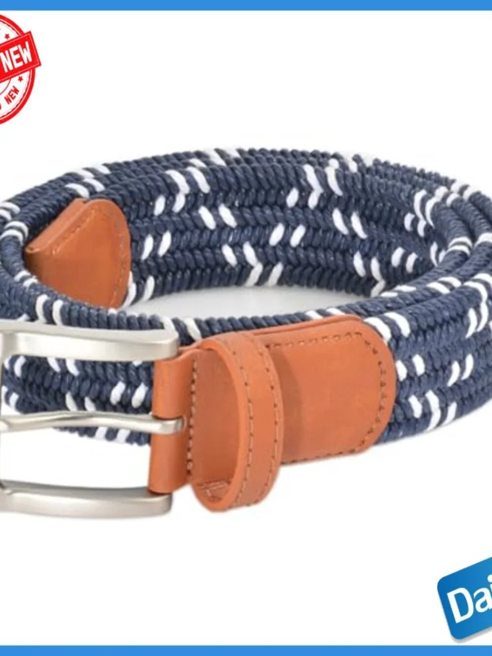 Men's Premium Stretch Belt, Elastic Braided, Size 34-36, Adjustable Fit